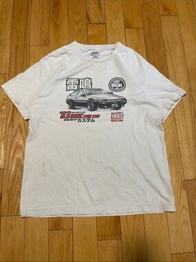 DGK White Short Sleeve Tee with Black & Red Car Graphic